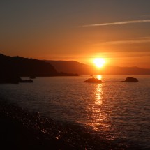 Sunset on the beach Torres de-Alcala